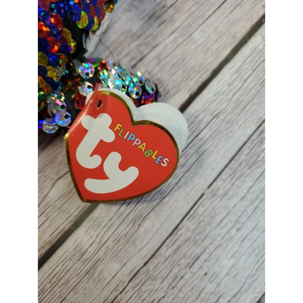 CALYPSO - NARWHAL - Ty FLIPPABLES‎ Sequin Beanie Boos with MINT TAGS